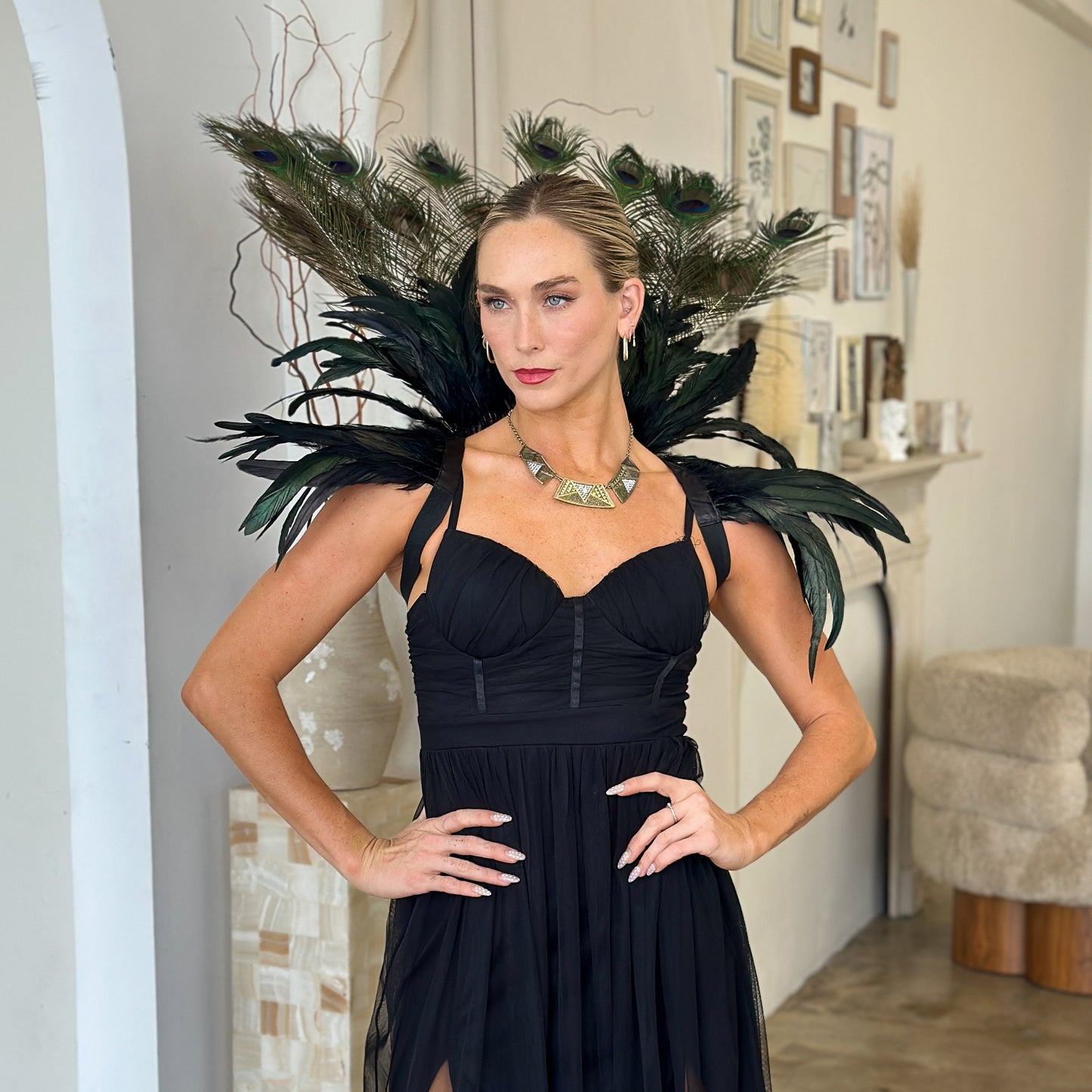 Peacock Empress Feather Collar