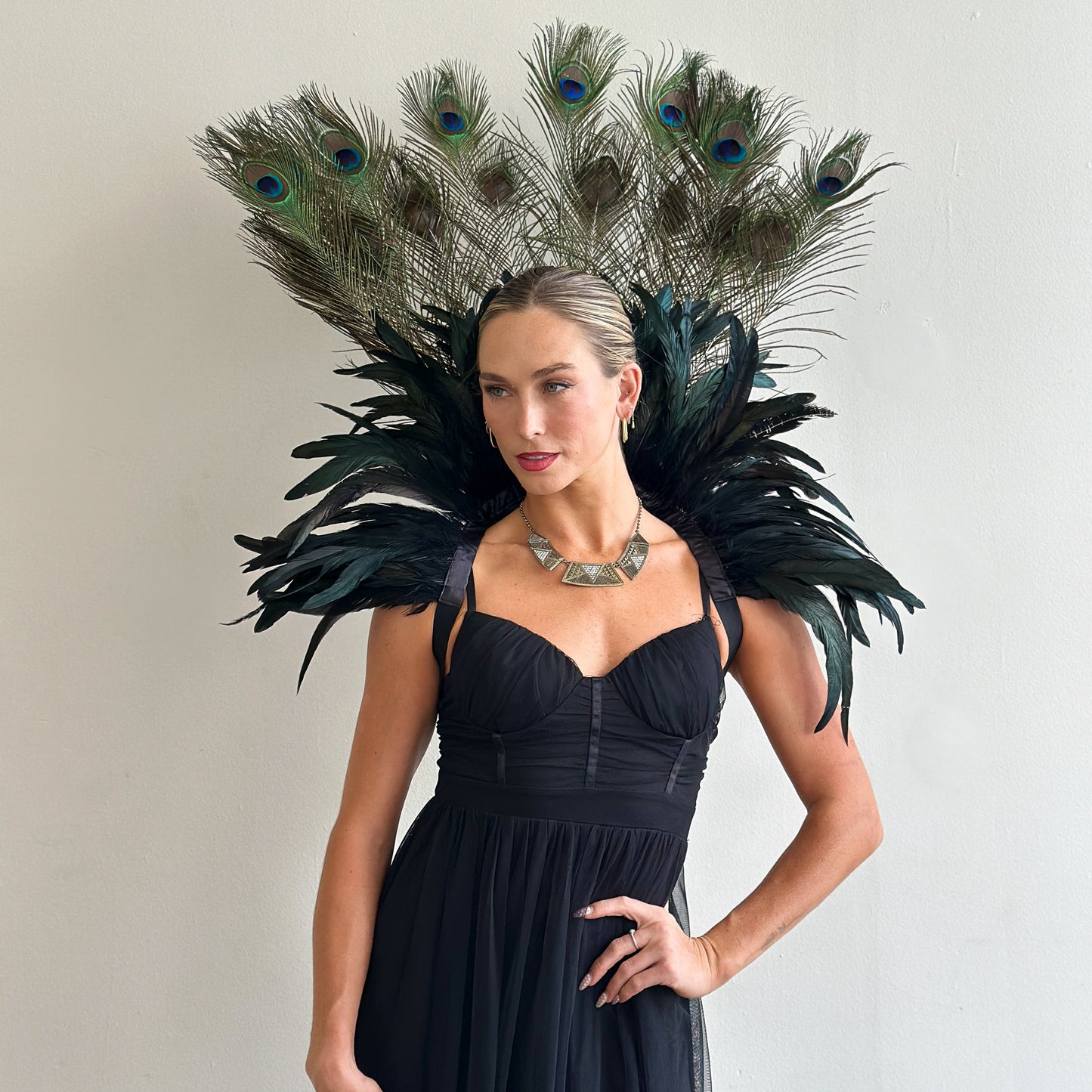 Peacock Empress Feather Collar