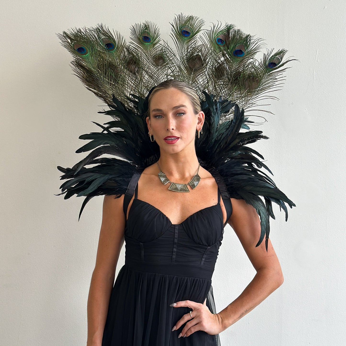 Peacock Empress Feather Collar