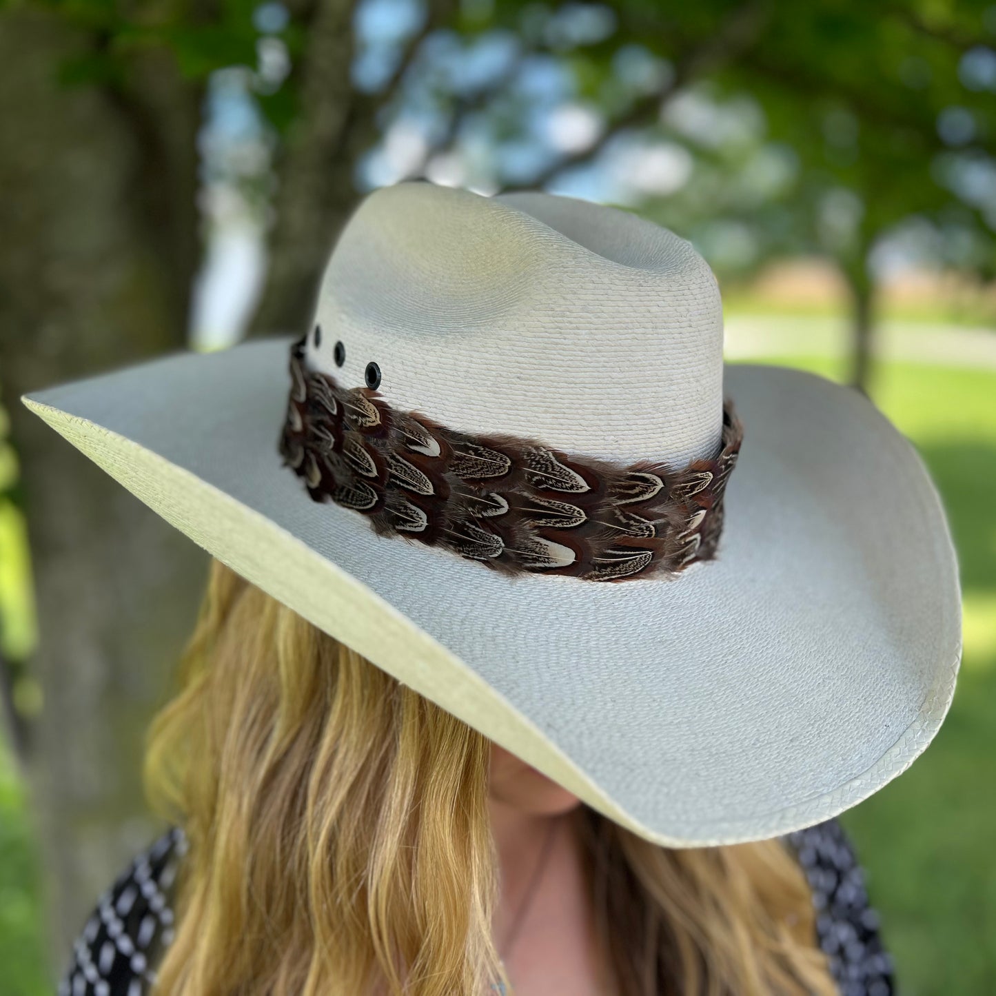 Natural Almond Pheasant Plumage Feather Hat Band
