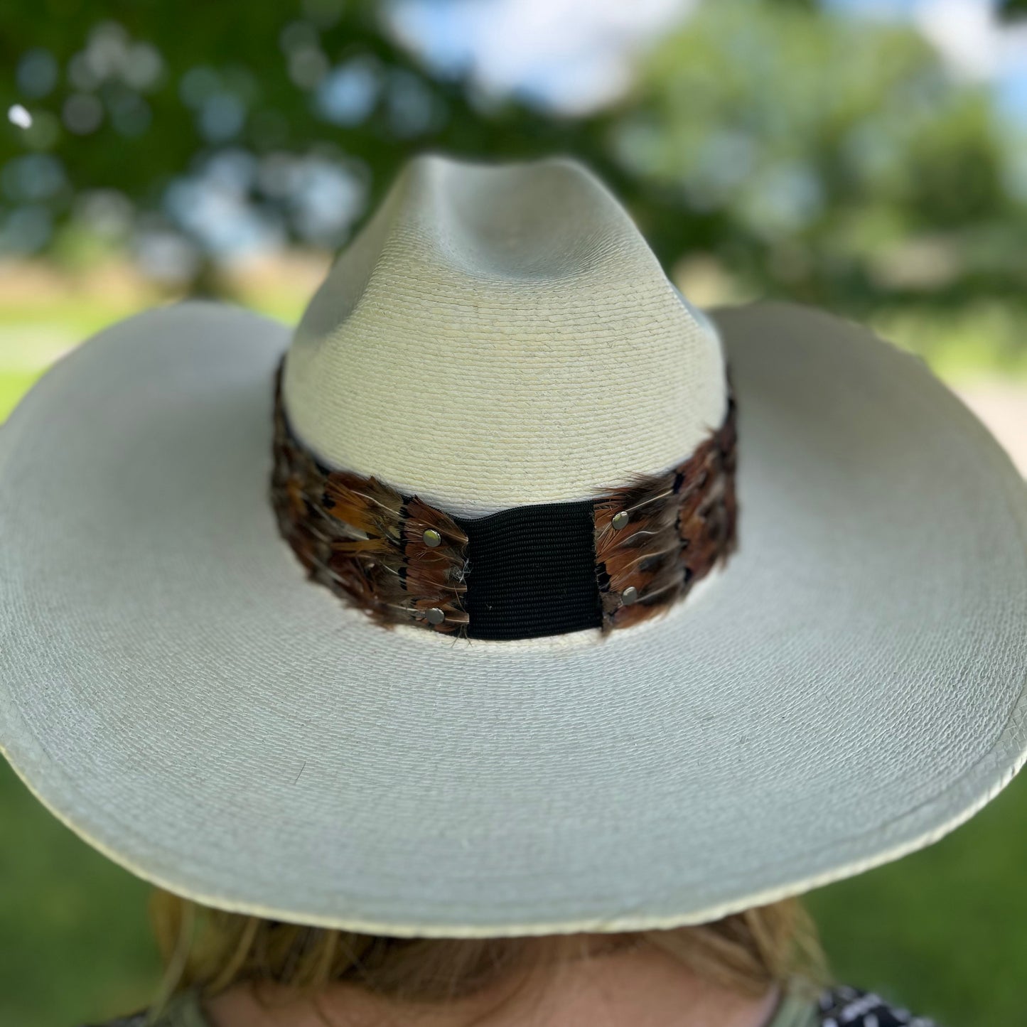 Natural Dark Heart and Ringneck Pheasant Feather Hat Band