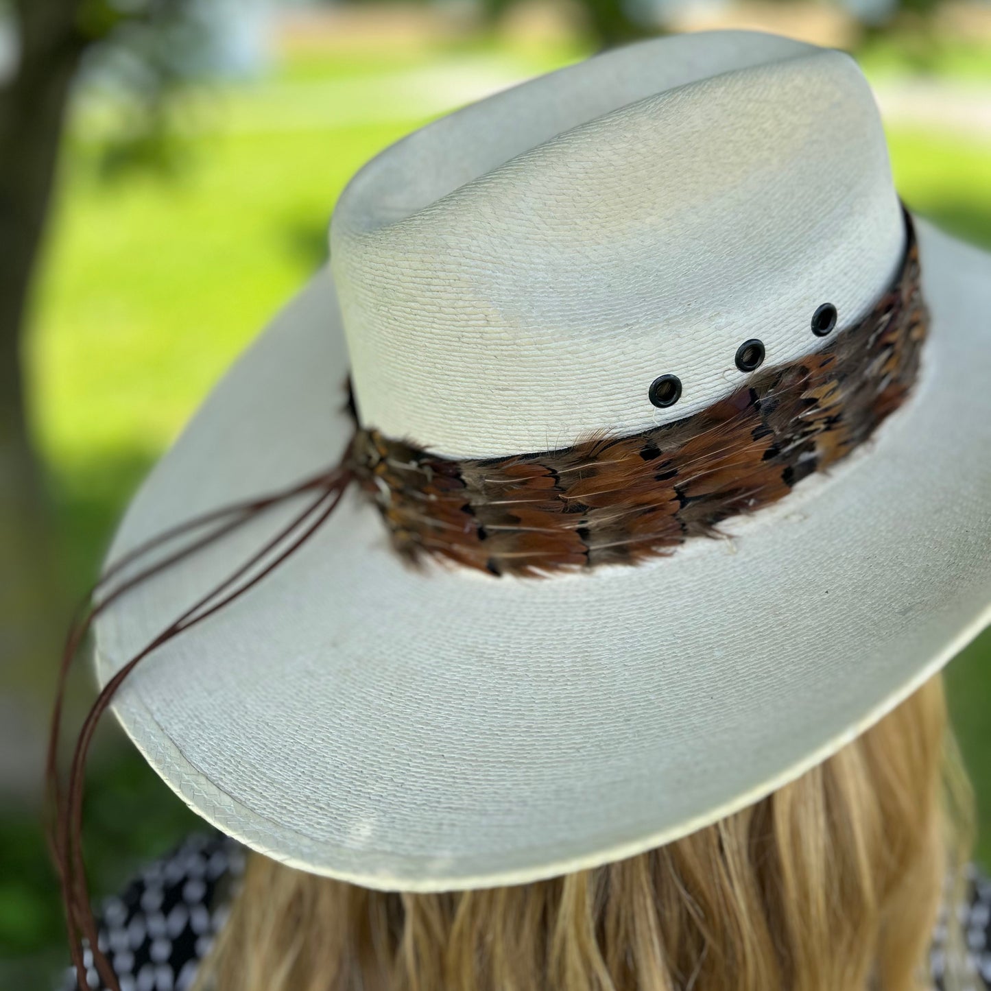 Natural Dark Heart and Ringneck Pheasant Feather Hat Band