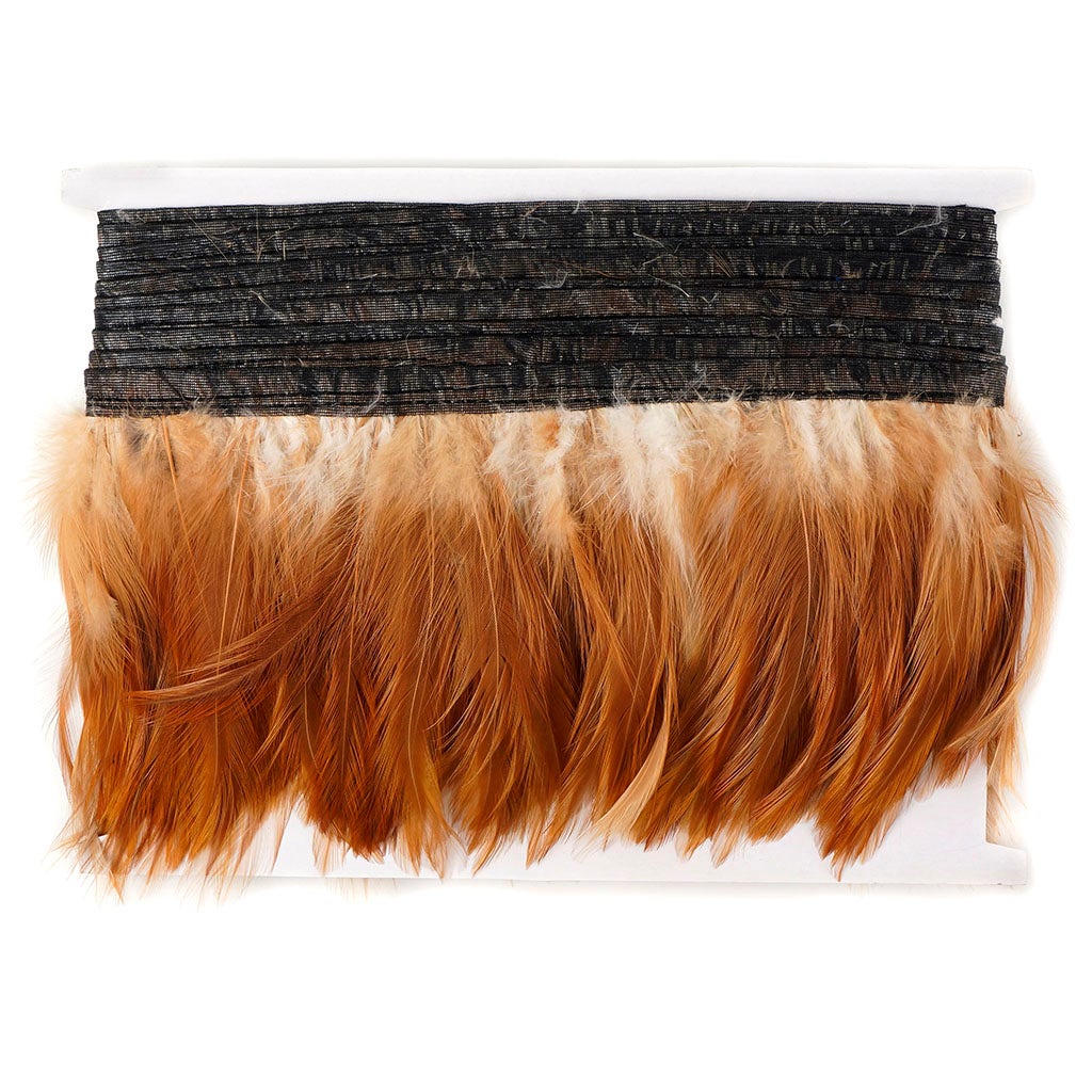 Natural Red Hackle Fringe - Natural - Feathers