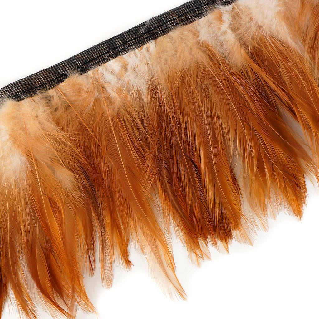 Natural Red Hackle Fringe - Natural - Feathers