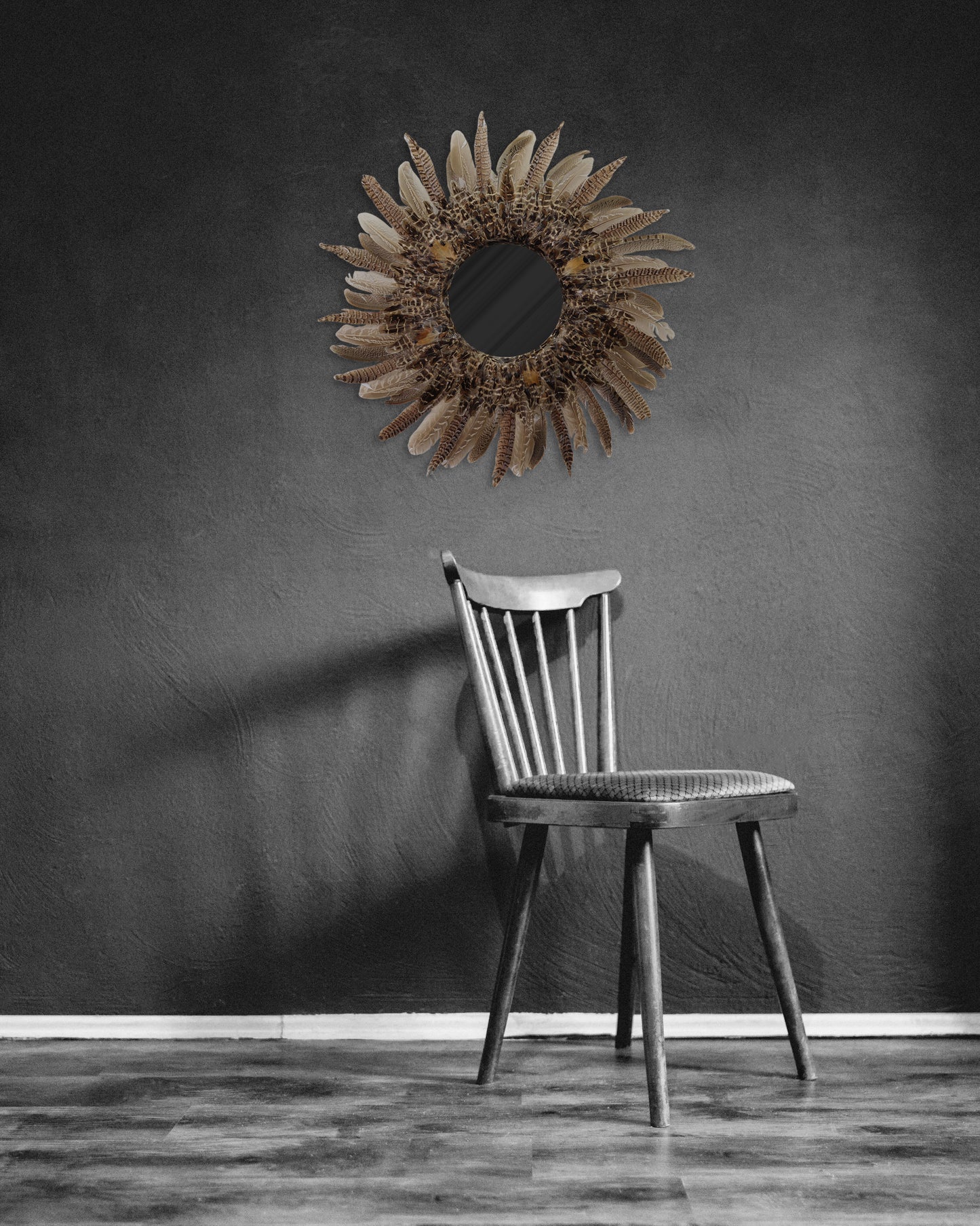 Pheasant Feather Mirror Home Decor