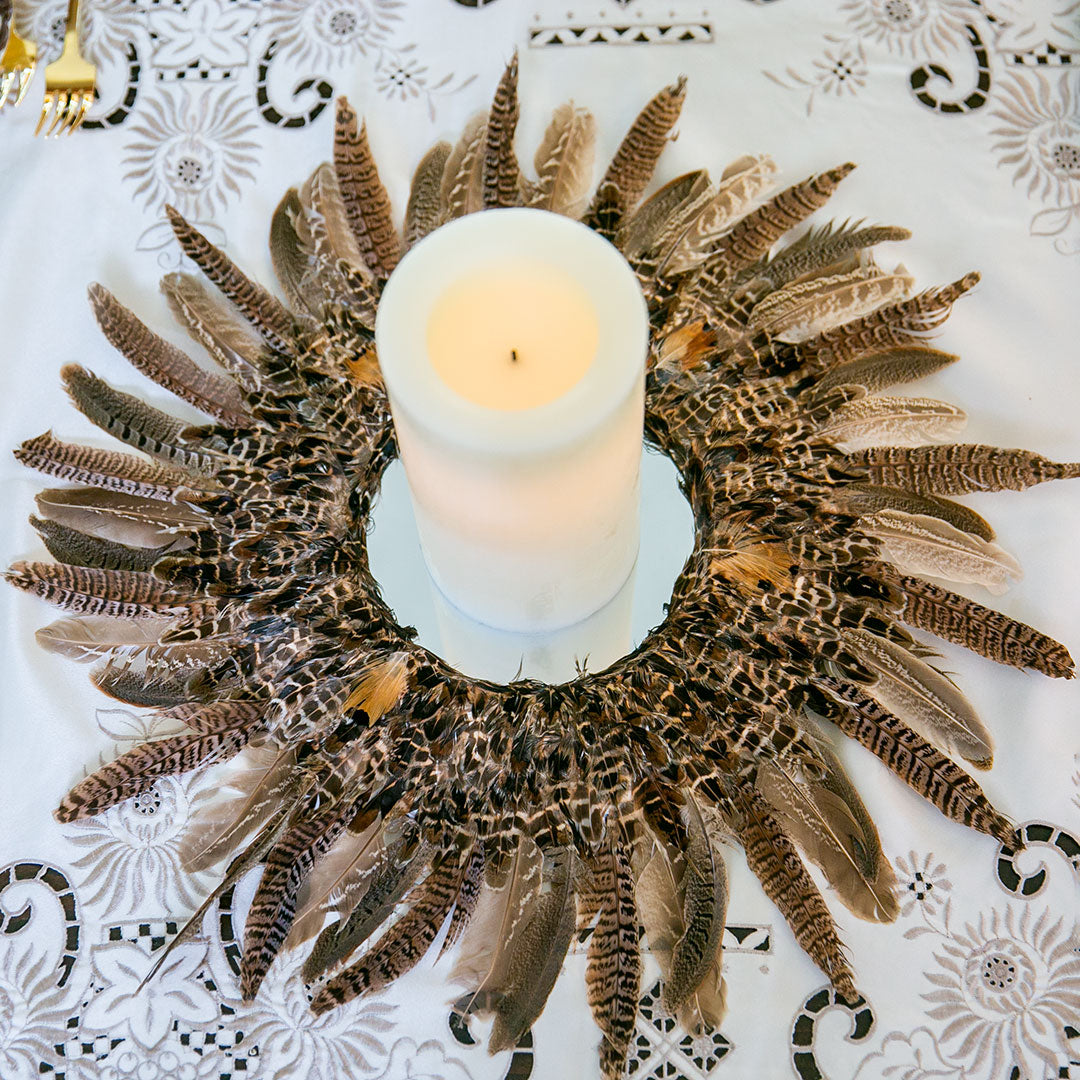 Pheasant Feather Mirror Home Decor