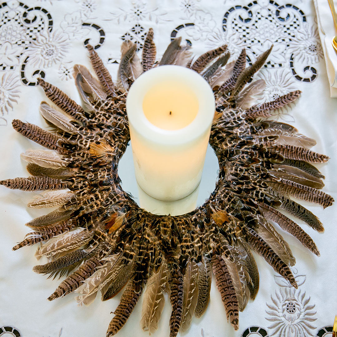 Pheasant Feather Mirror Home Decor