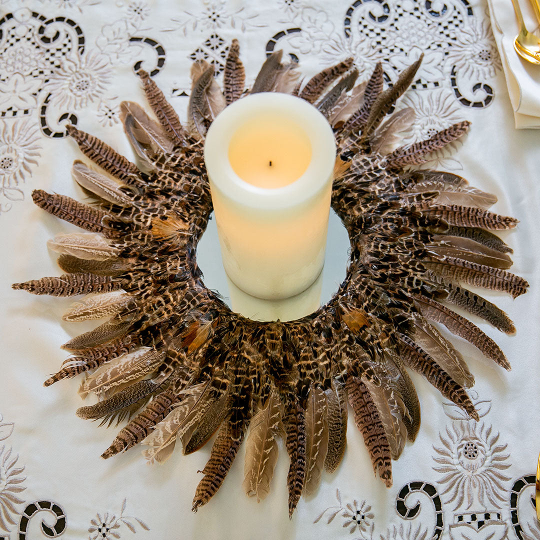 Pheasant Feather Mirror Home Decor