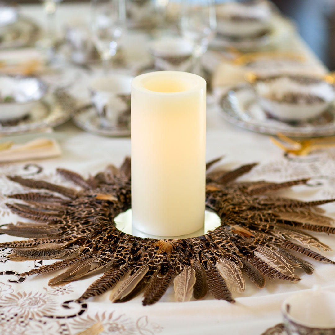 Pheasant Feather Mirror Home Decor