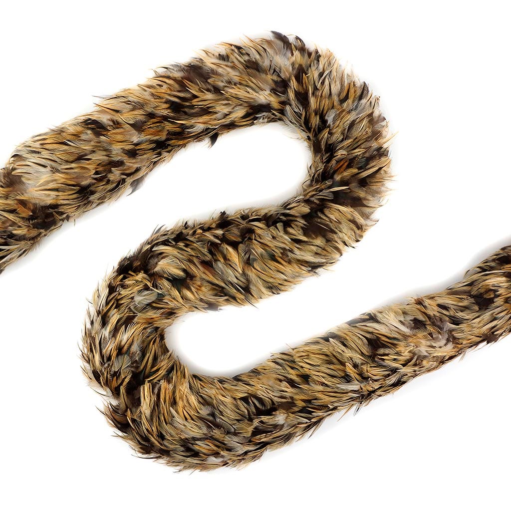 Natural Rooster Feather Boa - Badger 5-6’’ - Rooster Boa