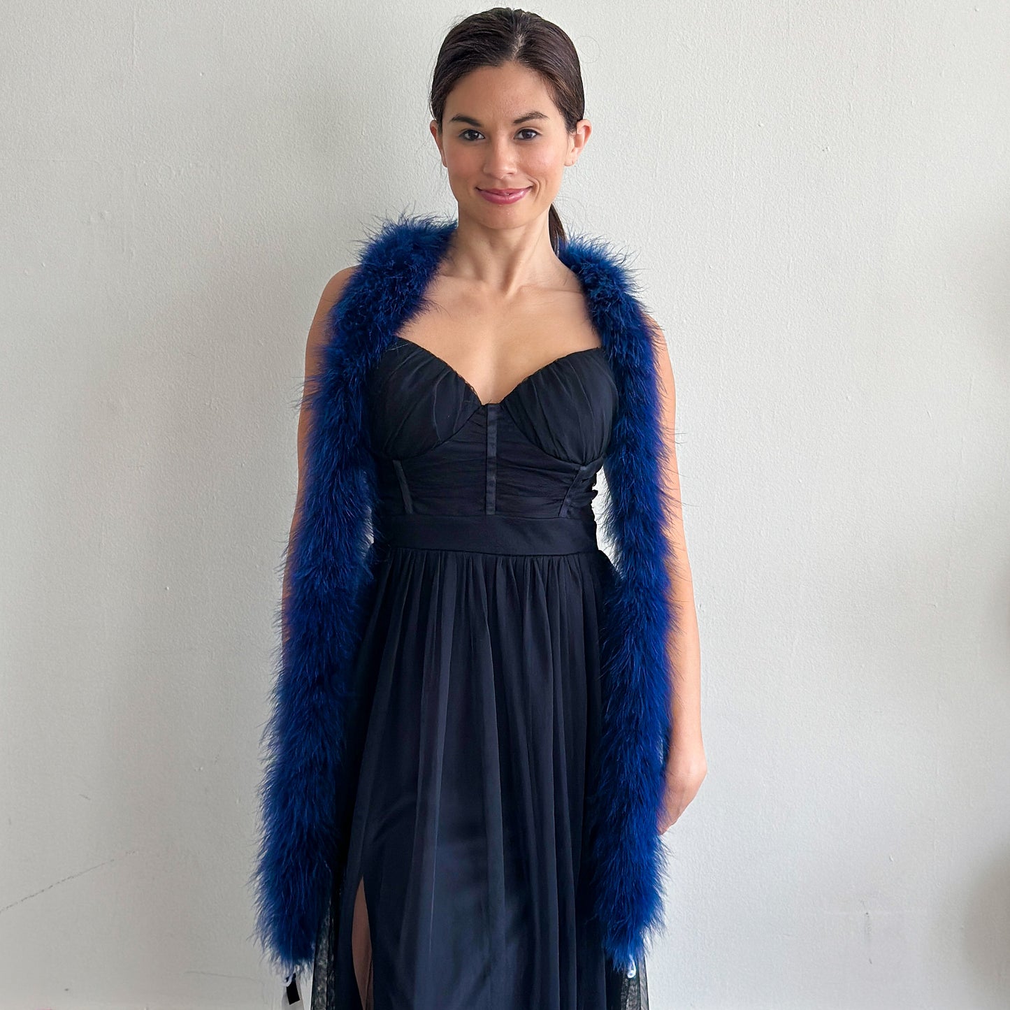Full Marabou Feather Boa - Navy Blue