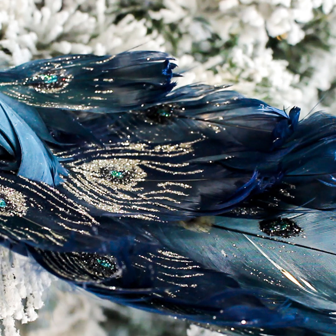 Navy Blue Peacock Ornament