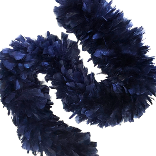 Turkey Boa 8-10 inch diameter   2yd --Navy