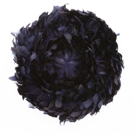 Juju Hat Nagoire Feather Wall Art 16 inch Wood Base   24-26 inch DIA --Navy