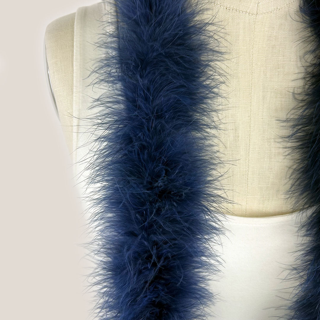 Full Marabou Feather Boa - Navy Blue