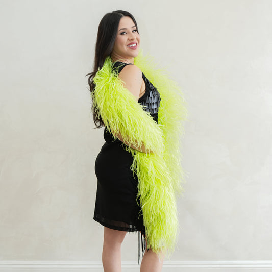 Neon Green 6 Ply Ostrich Feather Boa