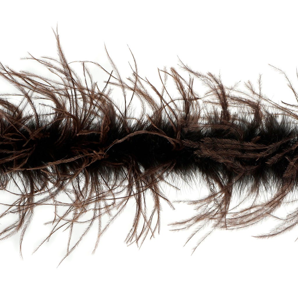 One Ply Ostrich Feather Boa - Brown - Ostrich Boa