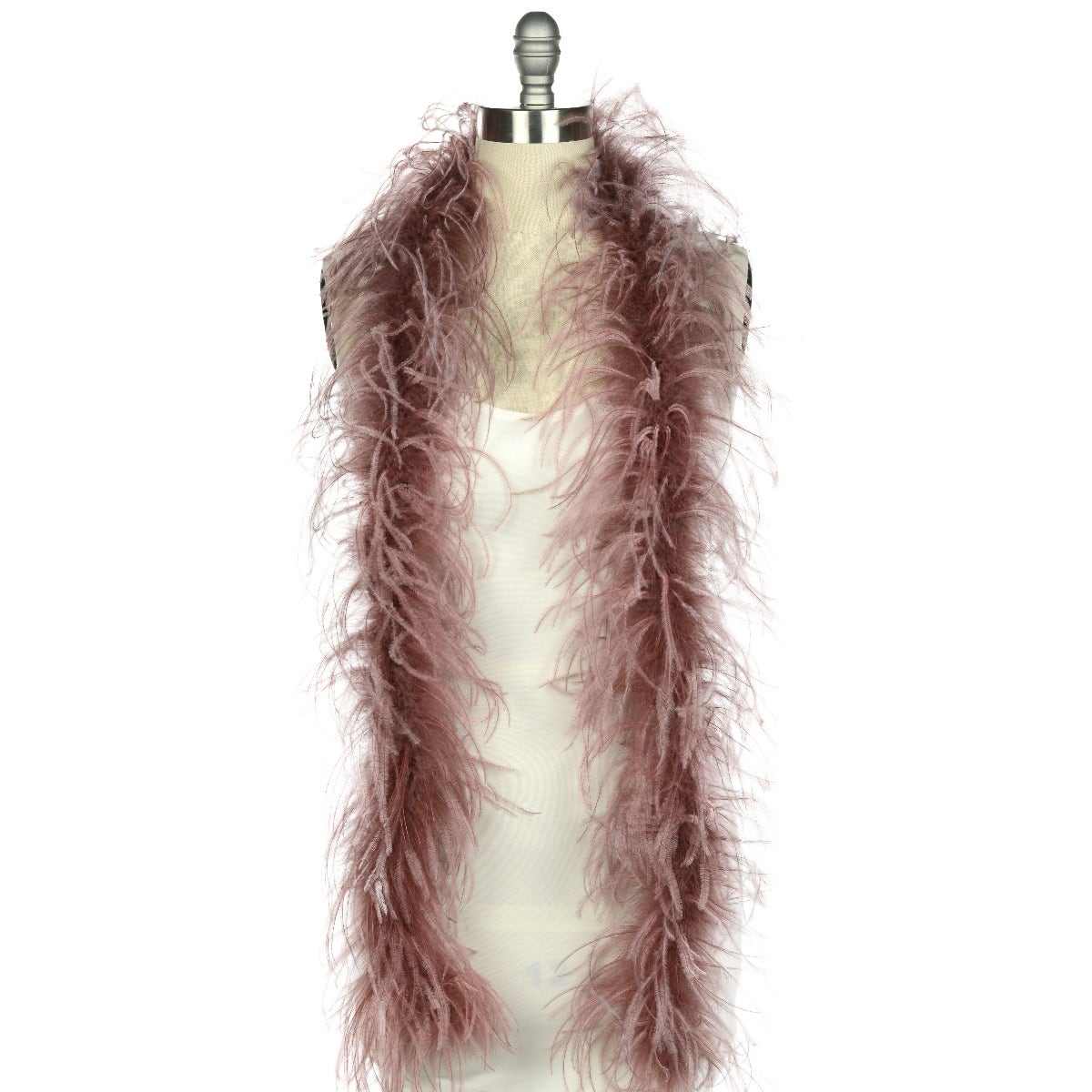 One Ply Ostrich Feather Boa - Dusty Rose - Ostrich Boa