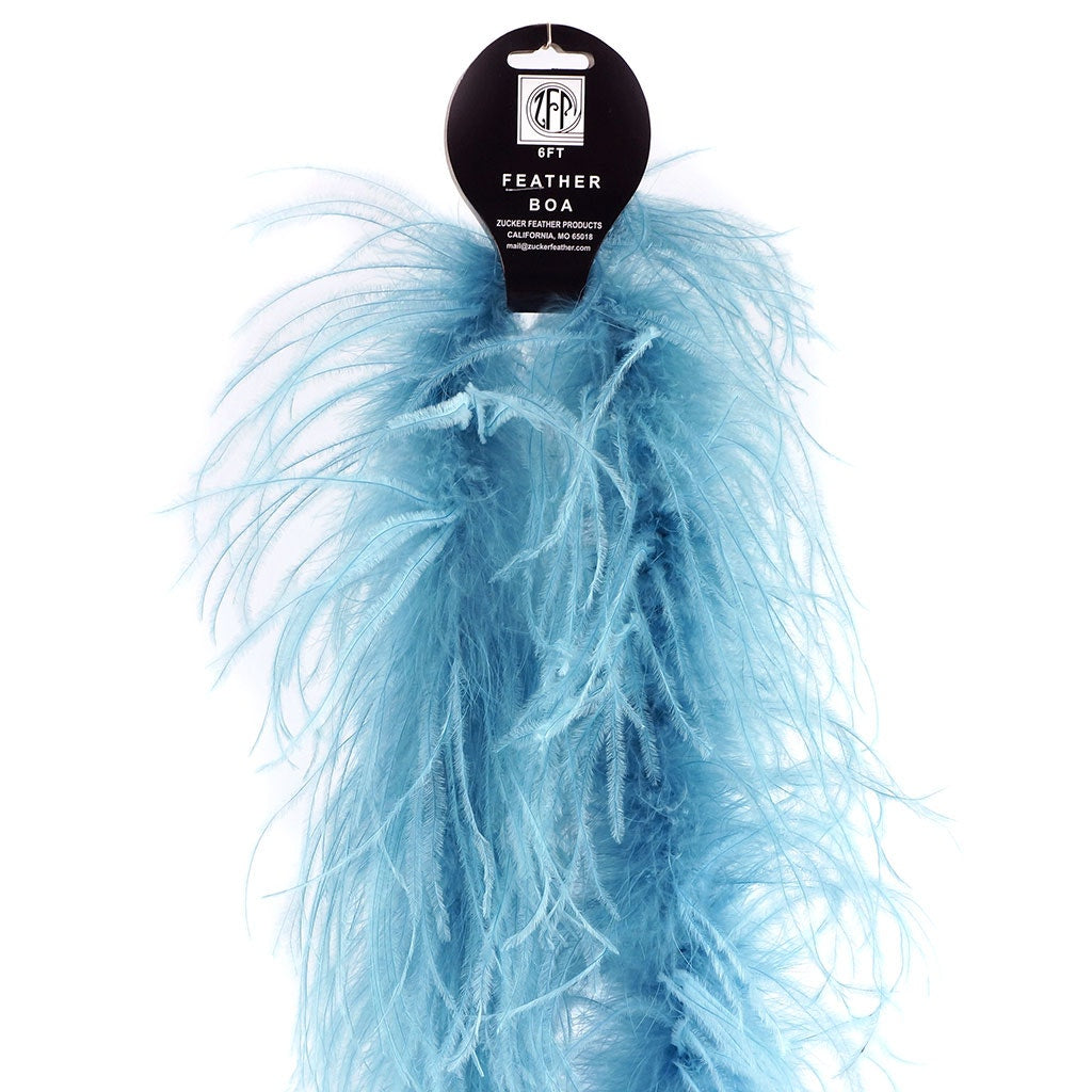 One Ply Ostrich Feather Boa - French Blue - Ostrich Boa