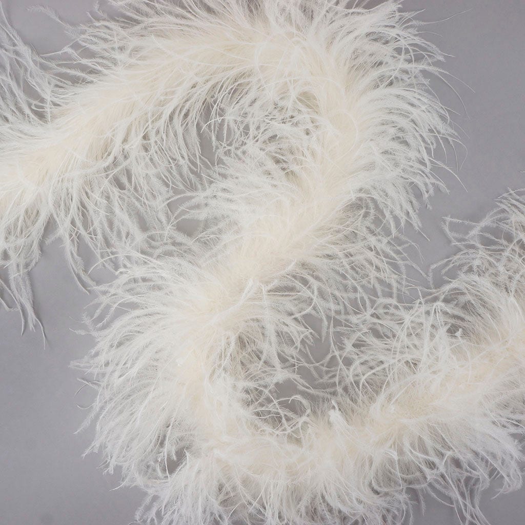 One Ply Ostrich Feather Boa - Ivory - Ostrich Boa