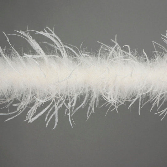 One Ply Ostrich Feather Boa - Ivory - Ostrich Boa