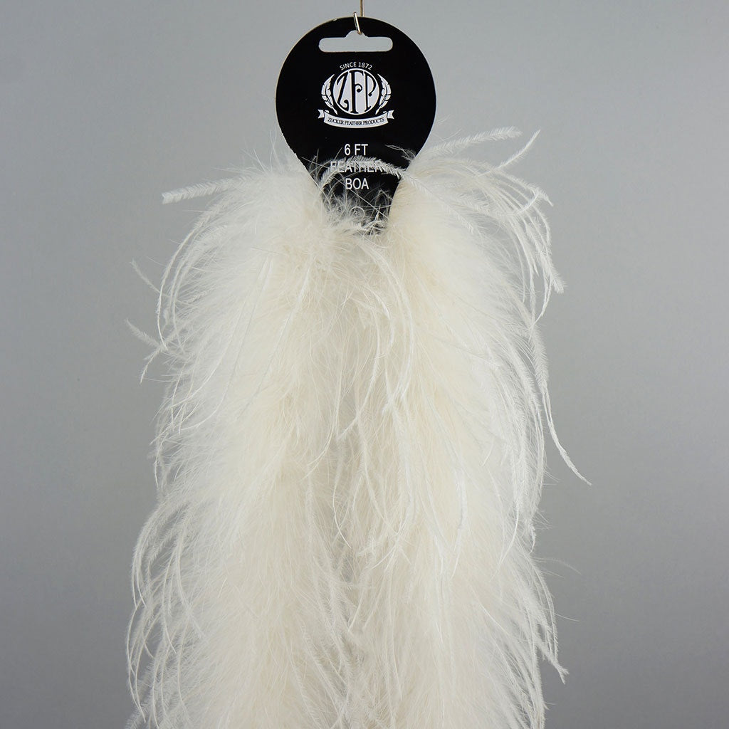 One Ply Ostrich Feather Boa - Ivory - Ostrich Boa