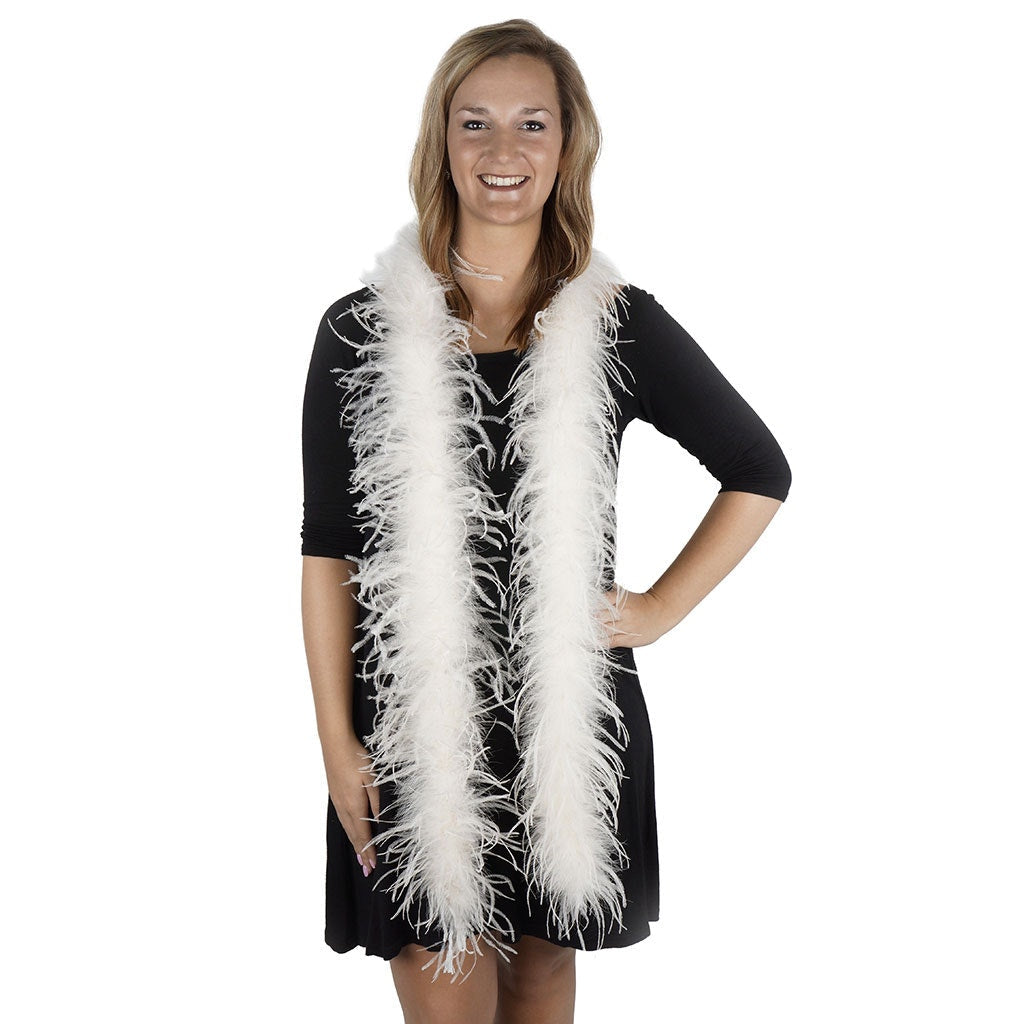 One Ply Ostrich Feather Boa - Ivory - Ostrich Boa