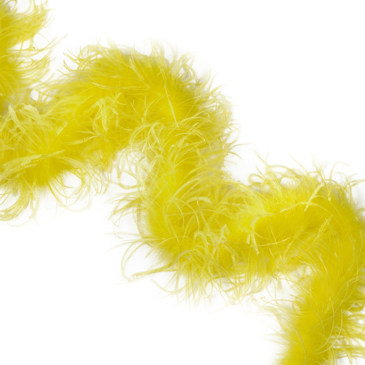 One Ply Ostrich Feather Boa - Lemon - Ostrich Boa