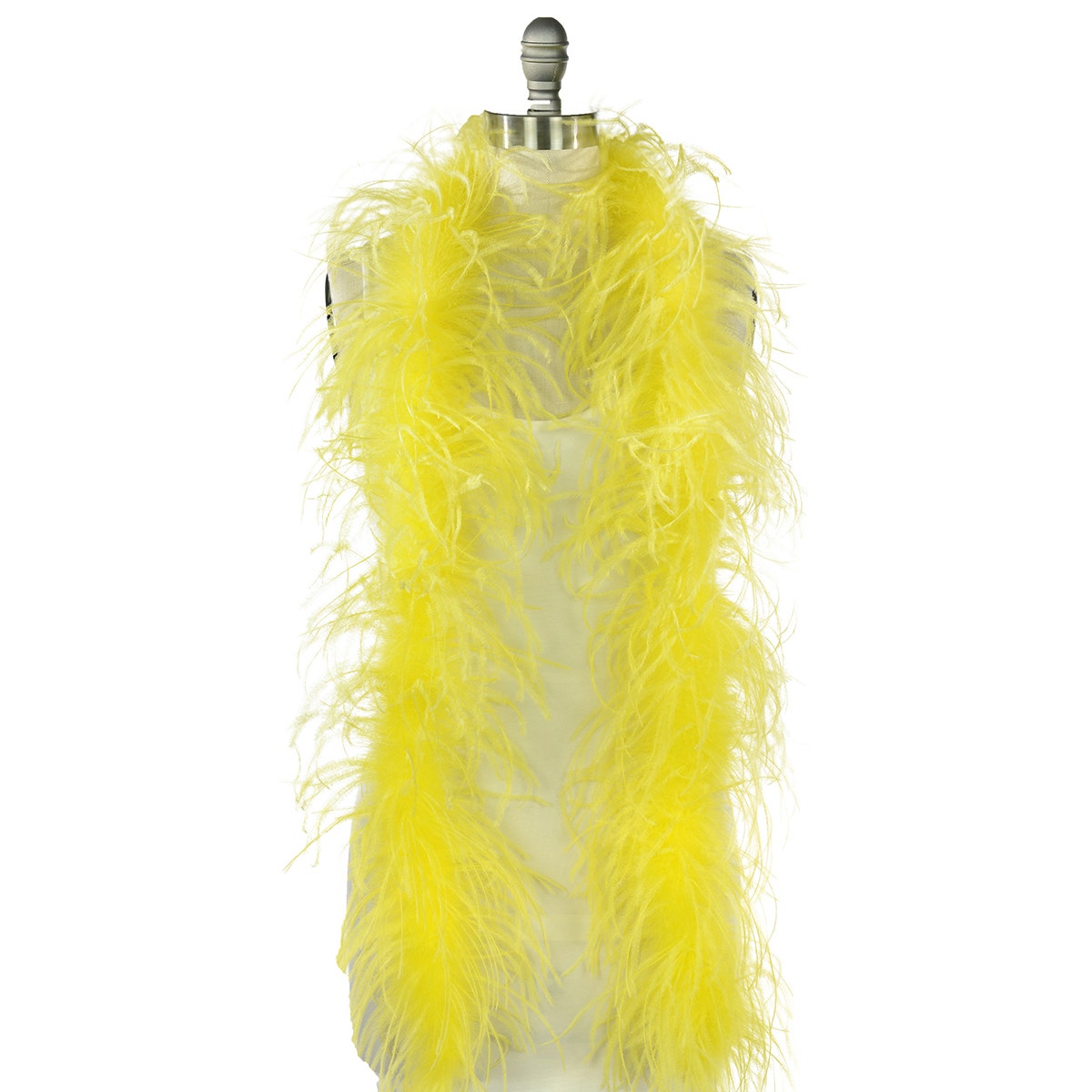 One Ply Ostrich Feather Boa - Lemon - Ostrich Boa