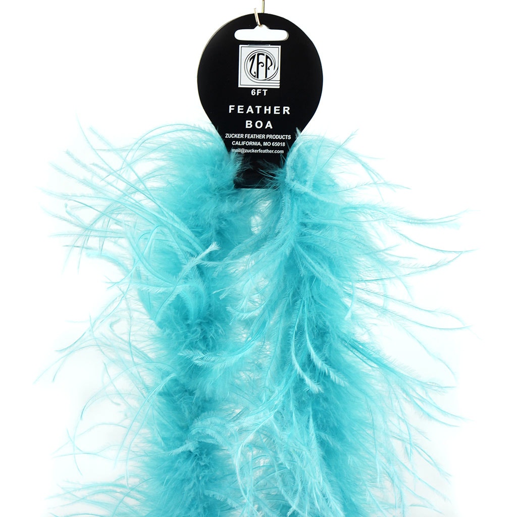 One Ply Ostrich Feather Boa - Light Aqua - Ostrich Boa