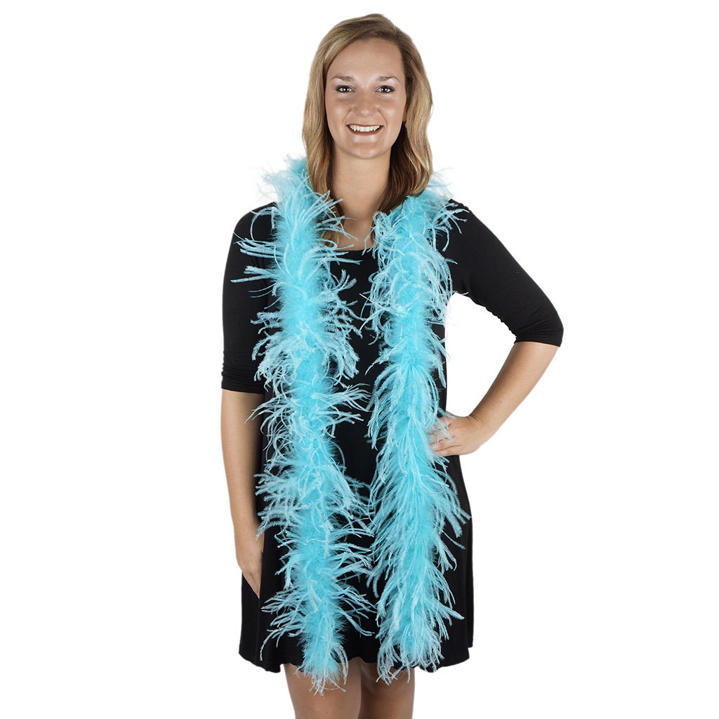 One Ply Ostrich Feather Boa - Light Aqua - Ostrich Boa