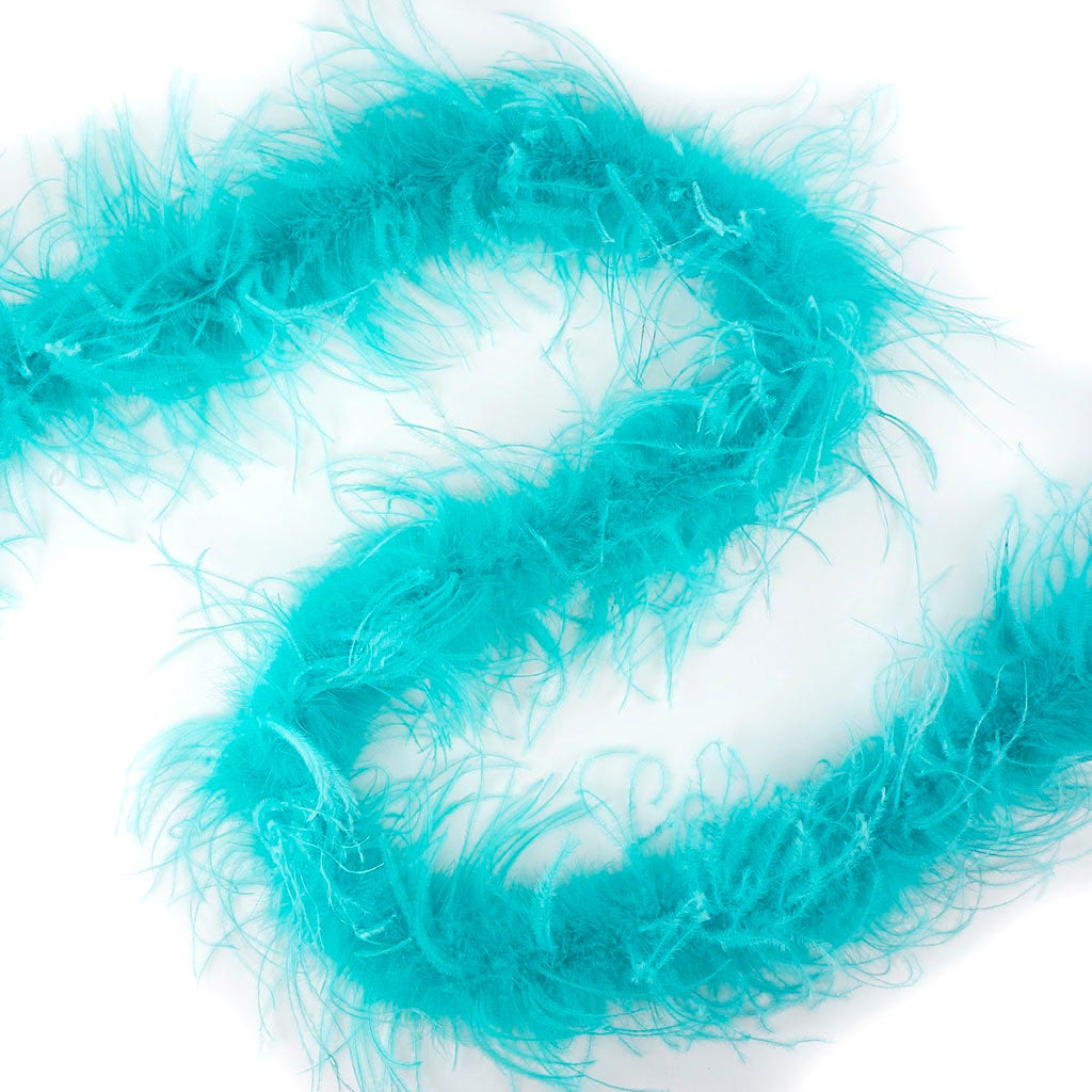 One Ply Ostrich Feather Boa - Light Aqua - Ostrich Boa