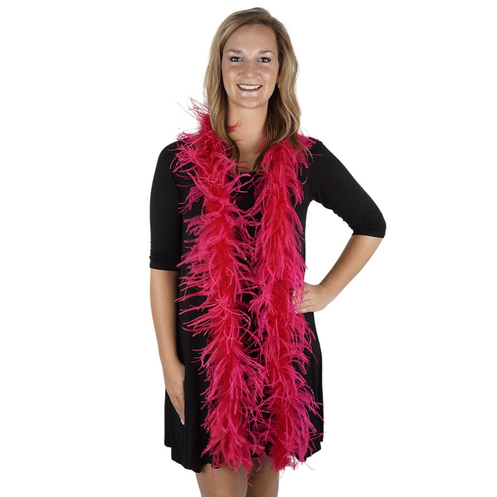 One Ply Ostrich Feather Boa - Shocking Pink - Ostrich Boa