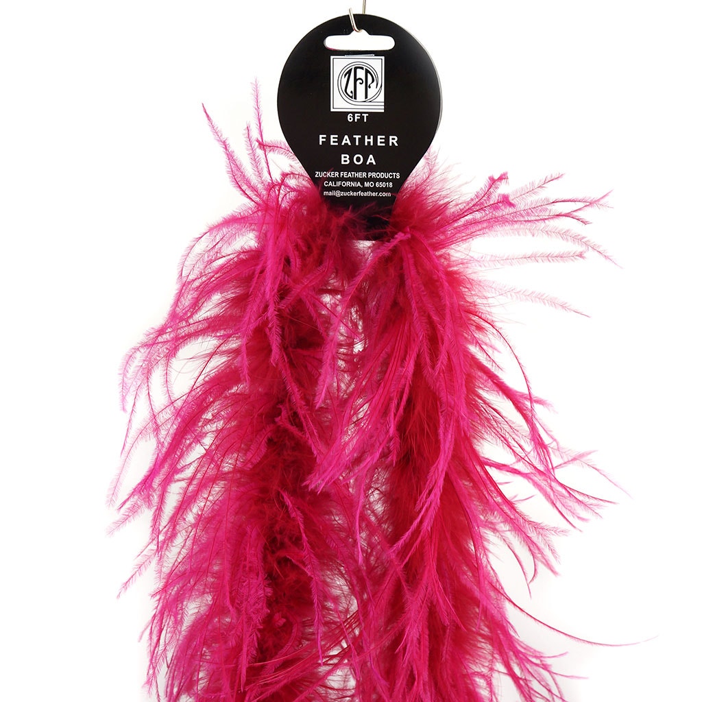 One Ply Ostrich Feather Boa - Shocking Pink - Ostrich Boa