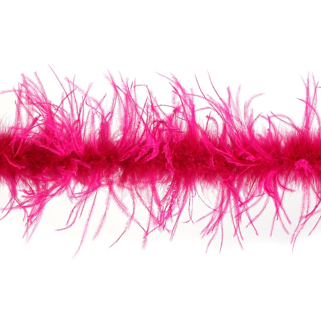 One Ply Ostrich Feather Boa - Shocking Pink - Ostrich Boa