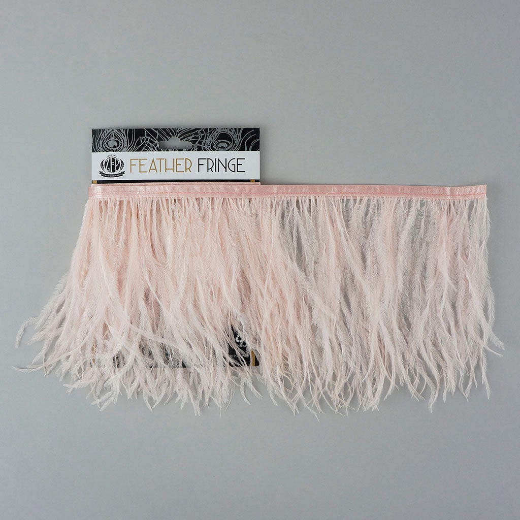 One-Ply Ostrich Feather Fringe - 1 Yard - Champagne - Feathers