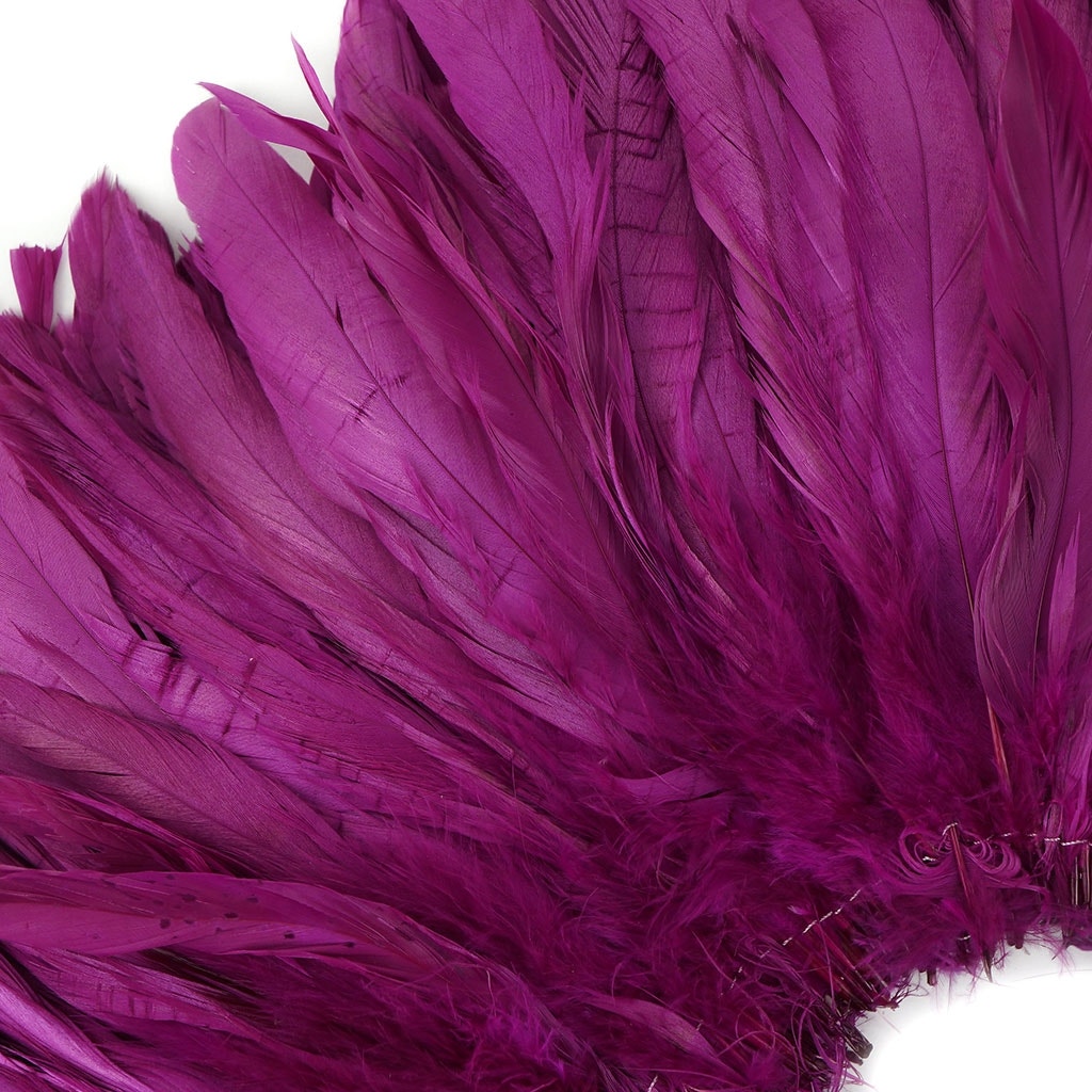 ooster Coque Tail Feathers Bleach and Dyed - Very Berry - Feathers