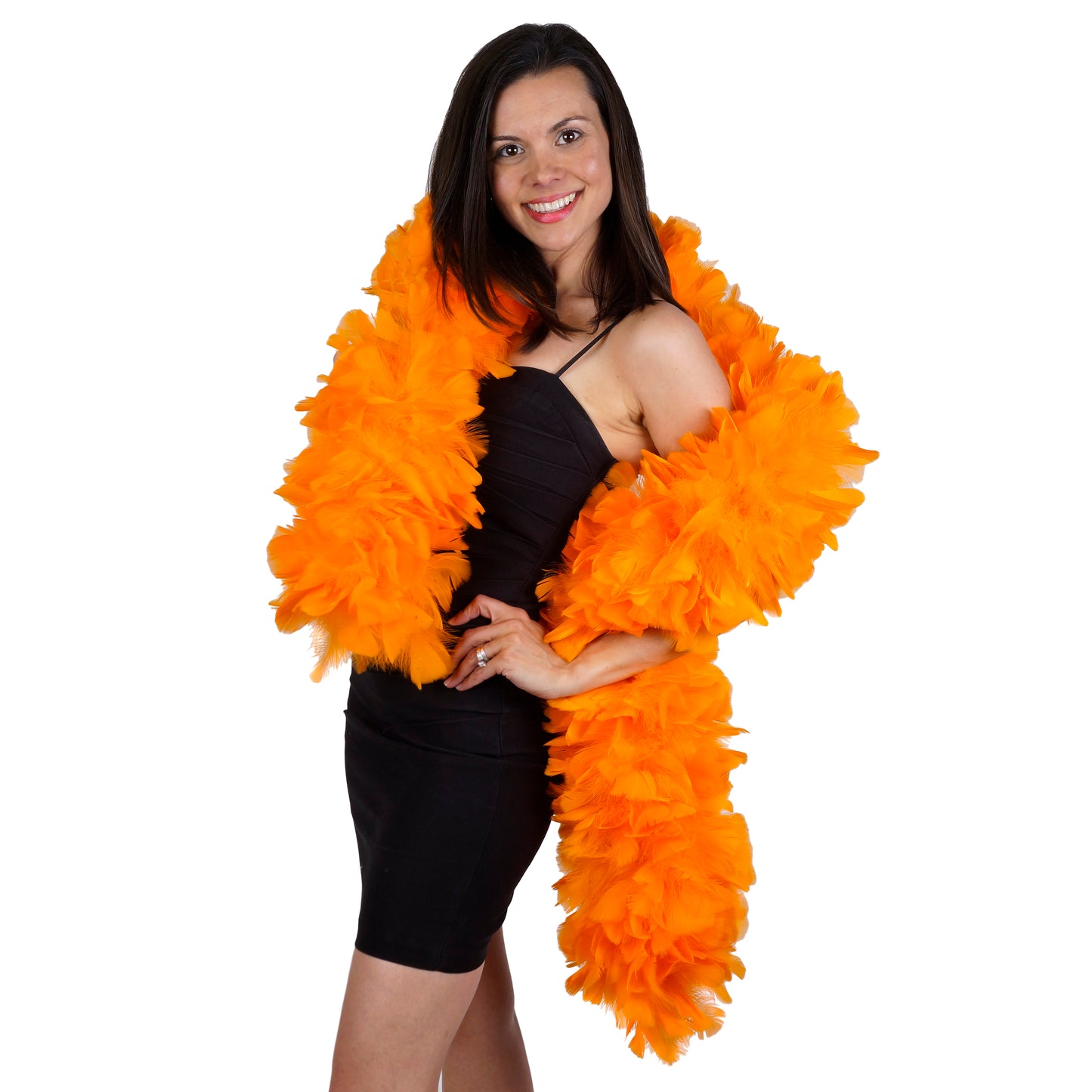 Orange Turkey Feather Boa 8-10"