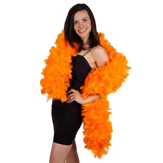 Orange Turkey Feather Boa 8-10"