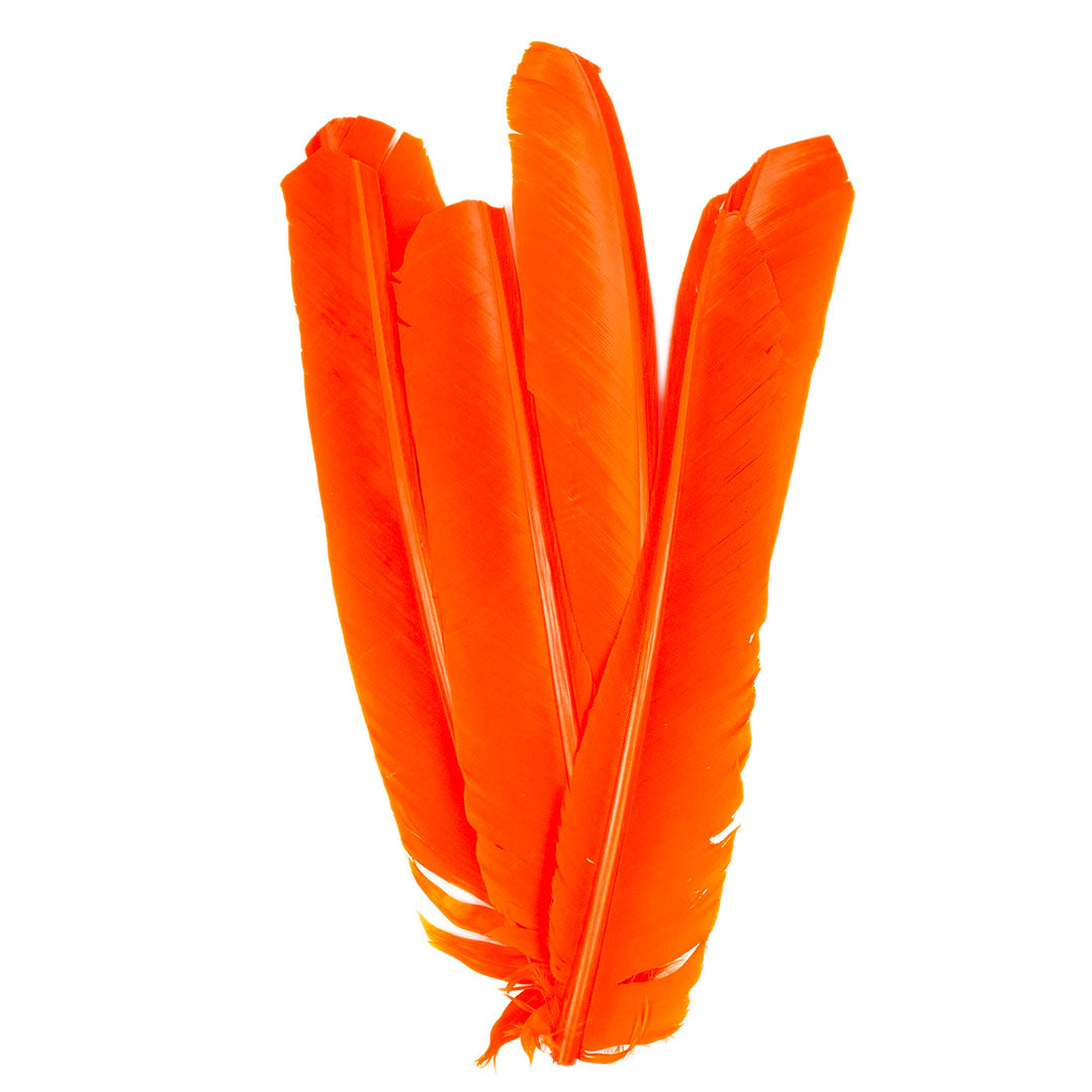 Orange Cut Turkey Pointer Feathers 8-12"