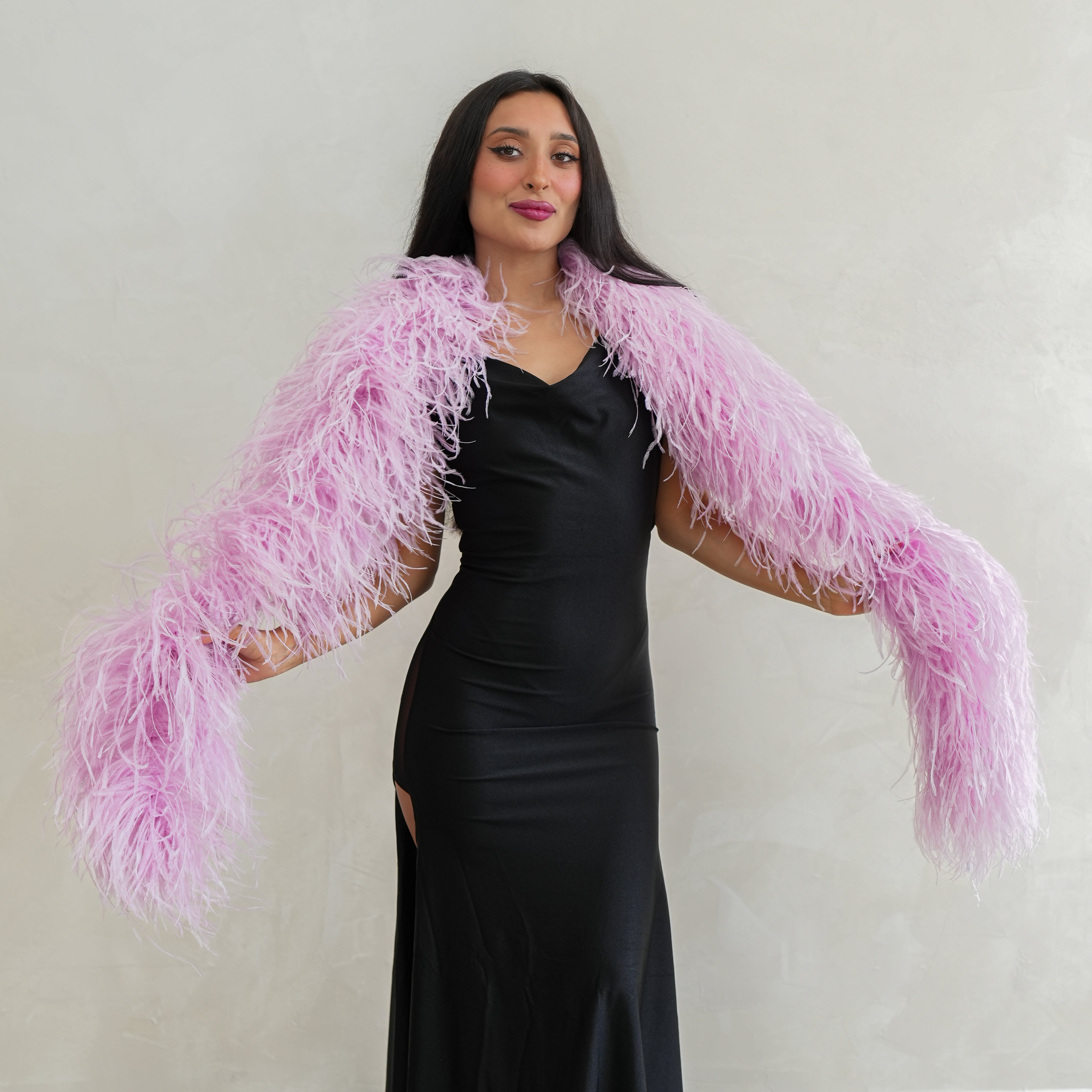 2024 Ostrich Feather Boa Purple 6'