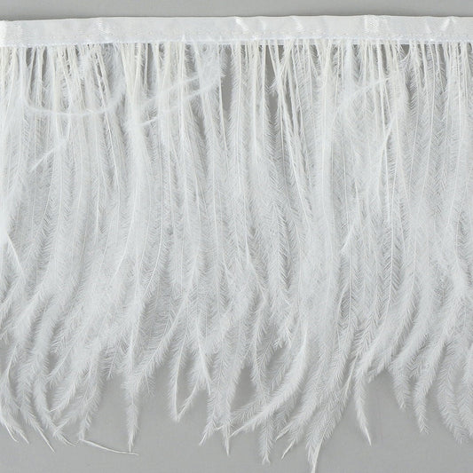 Ostrich Economy Feather Fringe 1PLY 1yd White - Feathers