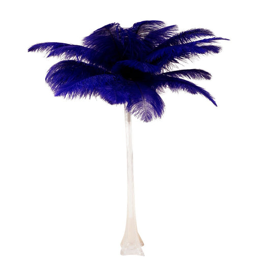 Ostrich Eiffel Tower Centerpiece Regal w/Clear Vase - Feathers