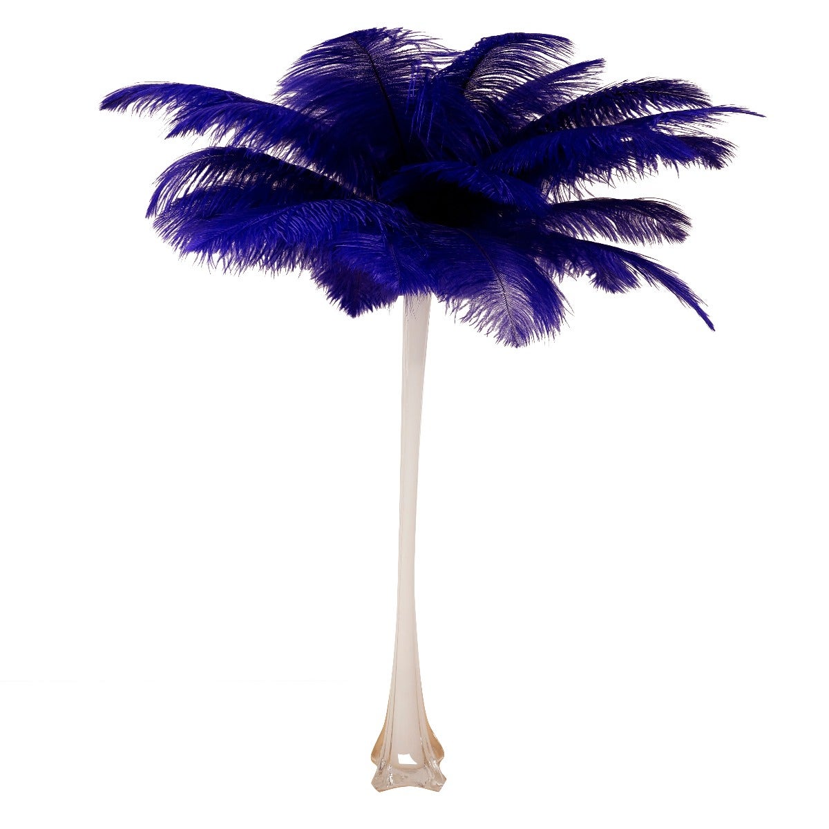 Ostrich Eiffel Tower Centerpiece Regal w/White Vase - Feathers