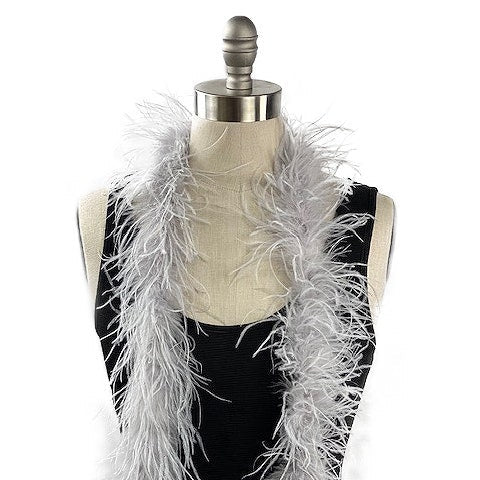 Ostrich Feather Boa - Value Two-Ply - Silver - Ostrich Boa