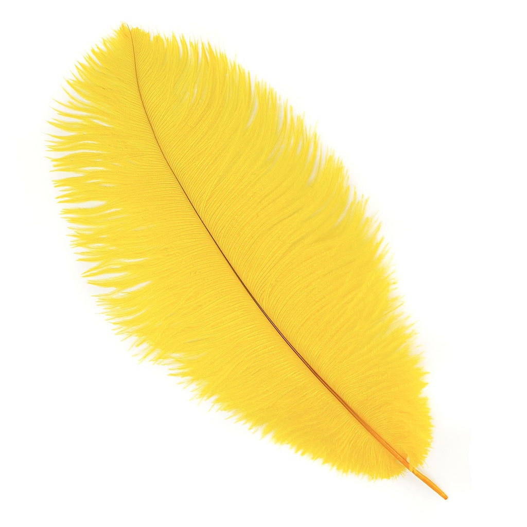 Ostrich Feather Drabs - 13-16 inch - Gold - 1 piece - Ostrich Feathers