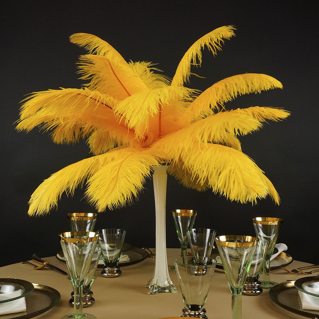 Ostrich Feather Drabs - 13-16 inch - Gold - Ostrich Feathers