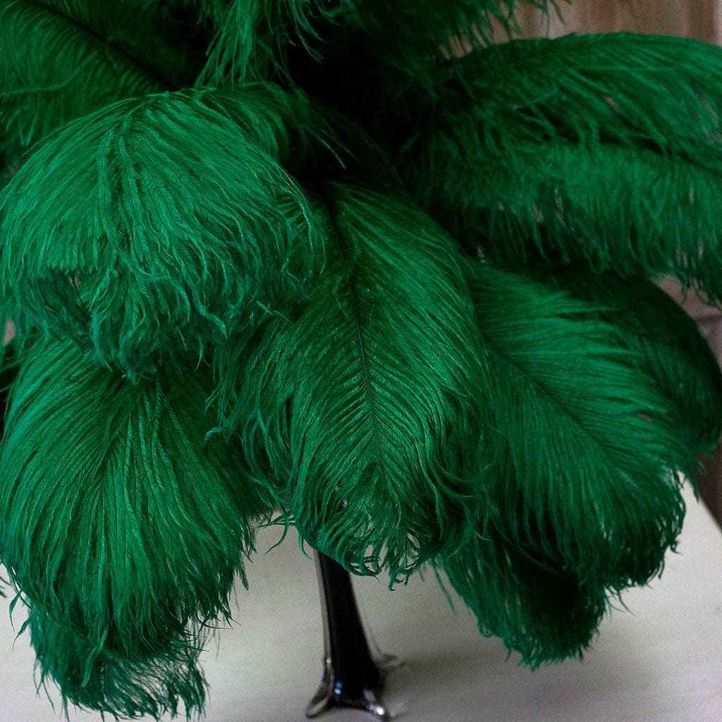 Ostrich Feather Drabs - 17-19’’ 12pcs - Emerald - Feathers