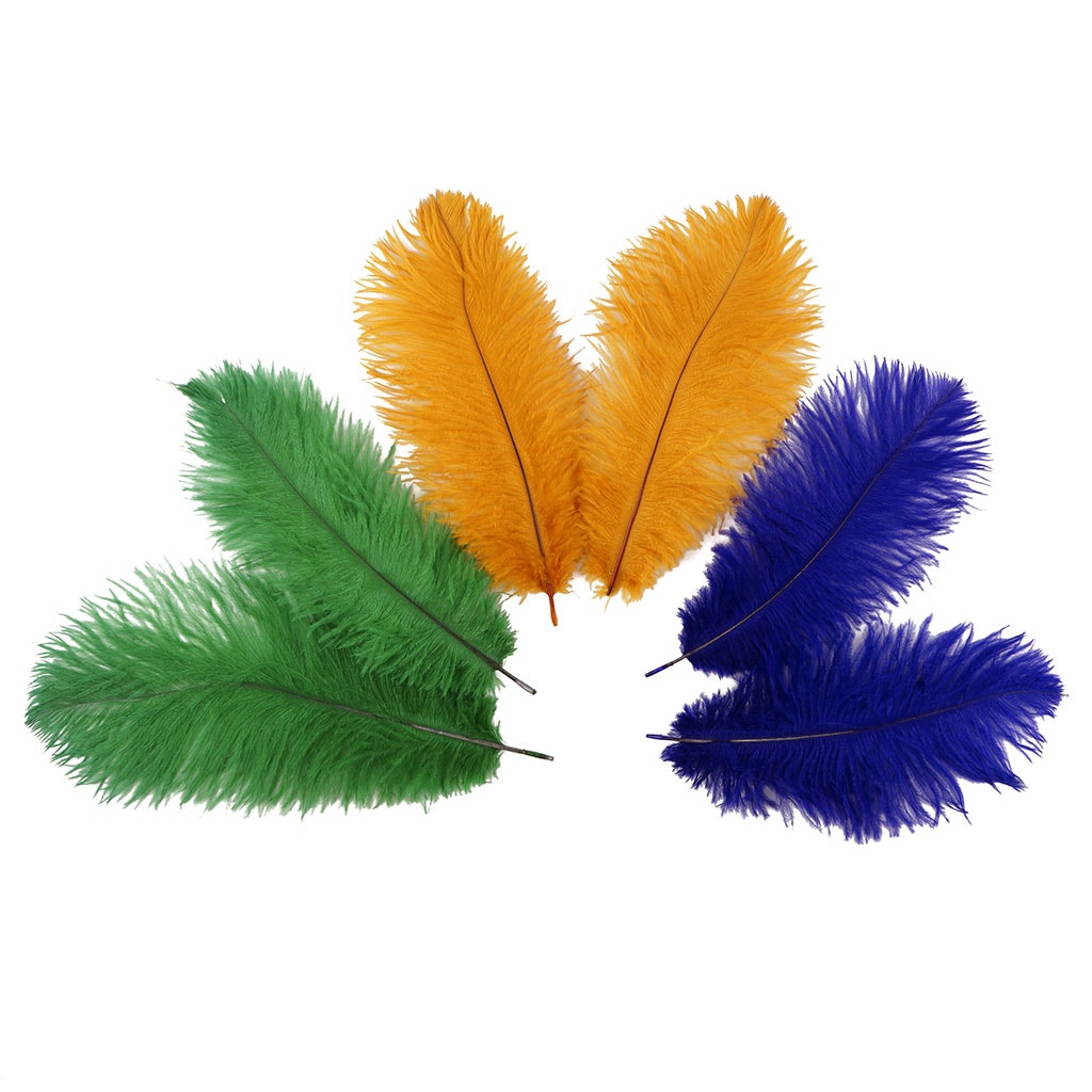 Ostrich Feather-Drabs-9-12’’-12 pcs [Premium Top Quality] Multi NOVMARDIGRAS - Feathers