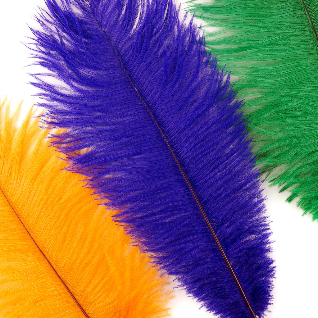 Ostrich Feather-Drabs-9-12’’-12 pcs [Premium Top Quality] Multi NOVMARDIGRAS - Feathers